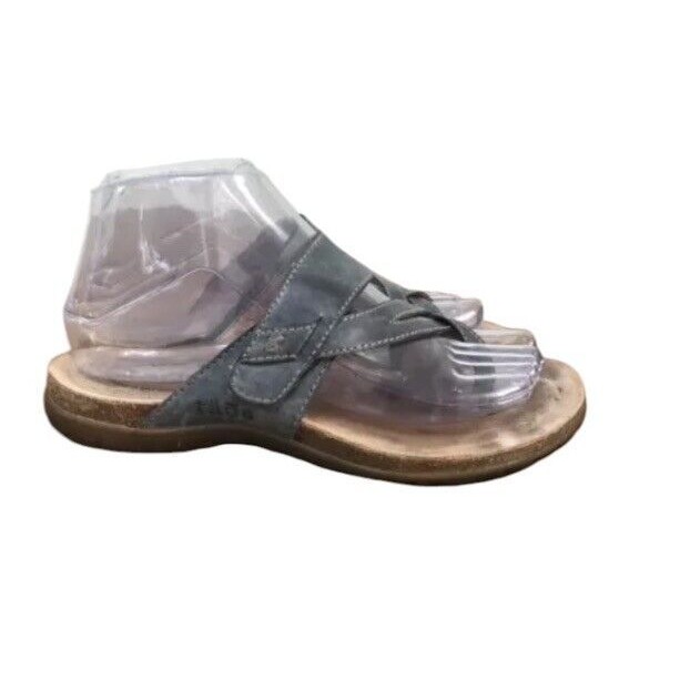 Taos Perfect Prf-14050 Flip Flop Women's Us 7 Gray Leather Slip On Thong Sandal